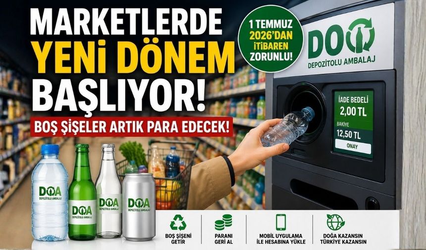 Marketlerde Yeni Dönem Başlıyor: Boş Şişeler Artık Para Edecek!