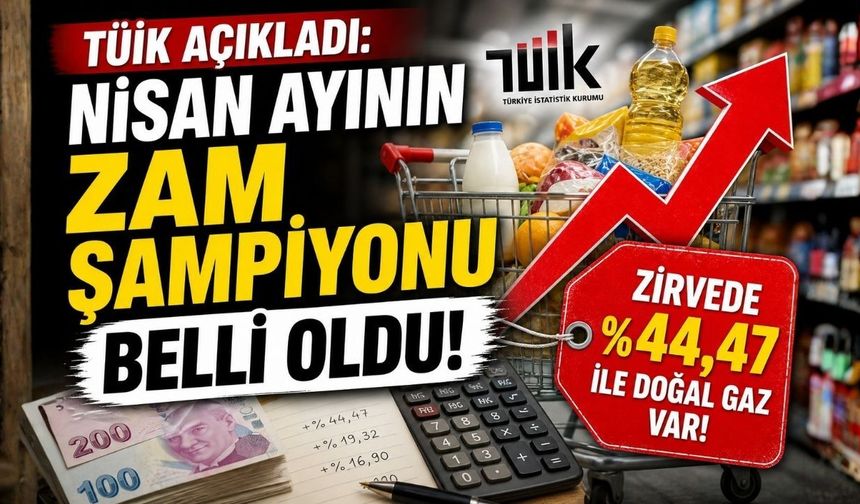 TÜİK Açıkladı: Nisan Ayının Zam Şampiyonu Belli Oldu!