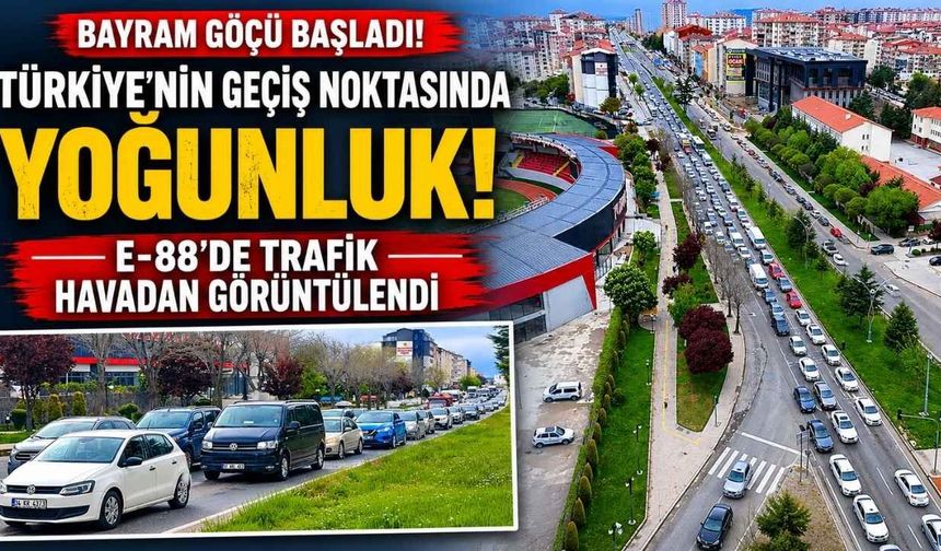 Türkiye’nin Geçiş Noktasında Yoğunluk! E-88’de Trafik Dronla Görüntülendi