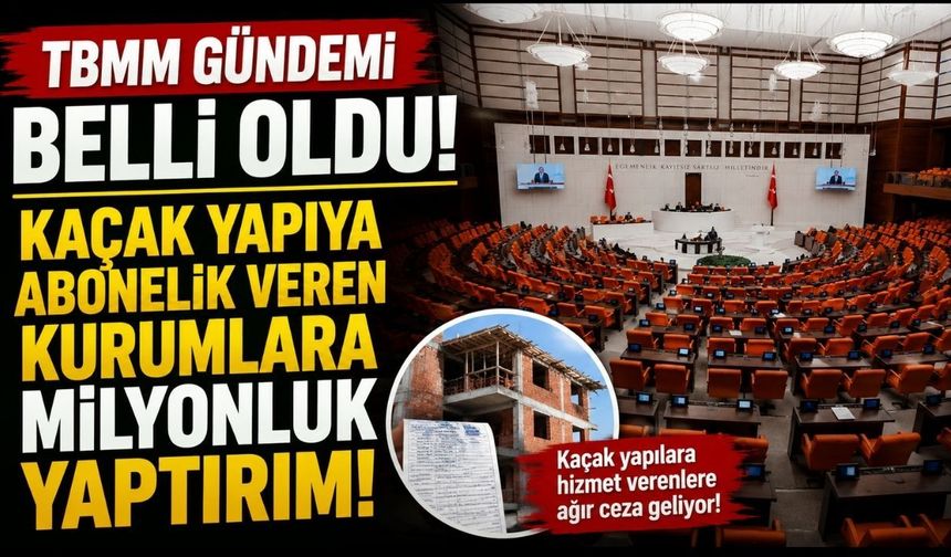 TBMM Gündemi Belli Oldu! Kaçak Yapıya Abonelik Veren Kurumlara Milyonluk Yaptırım