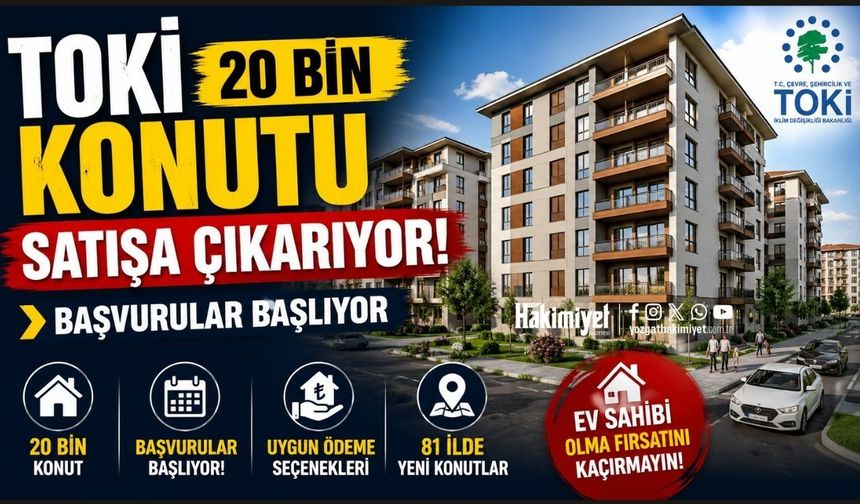 TOKİ  20 Bin Konutu Satışa Çıkarıyor: Başvurular Başlıyor