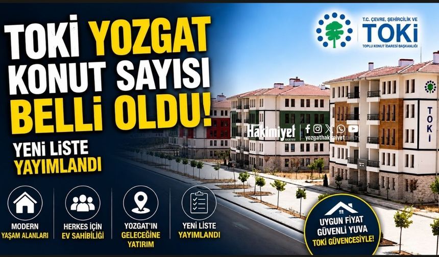 TOKİ Yozgat konut sayısı belli oldu: 20 binlik dev projede yeni liste yayımlandı
