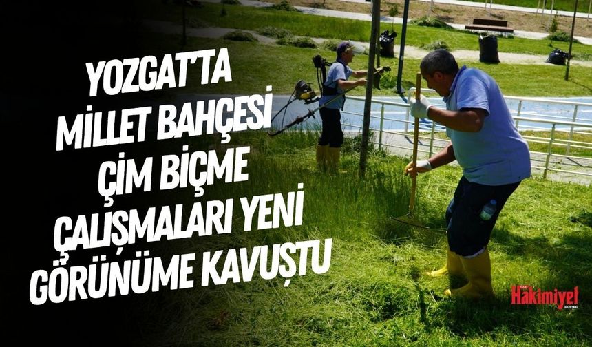Yozgat'ta Millet Bahçesi Çim Biçme Çalışmalarıyla Yeni Görünüme Kavuştu