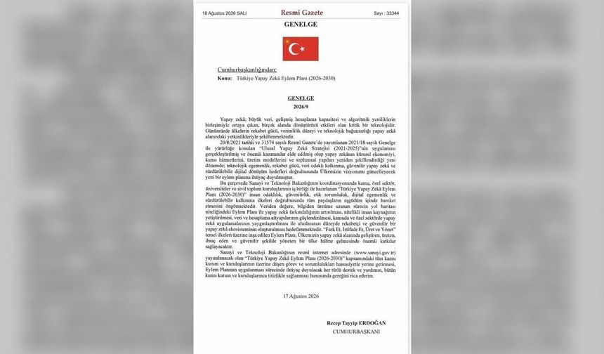 Yapay zekada 1 trilyon liralık hedef: 2030 yol haritası Resmi Gazete'de