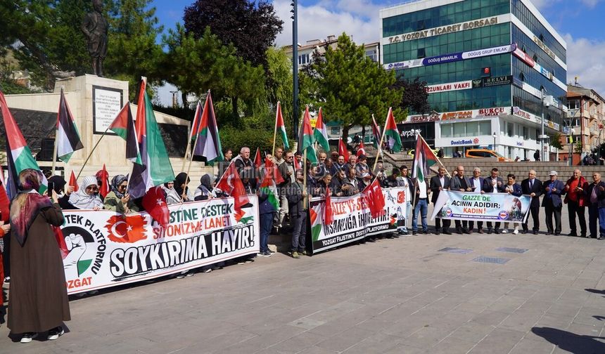 Yozgat Cumhuriyet Meydanı'ndan Gazze'ye Güçlü Destek