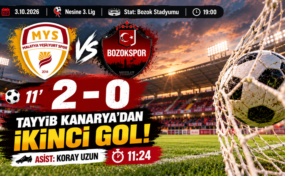 Bozok Stadyumu'nda Gol Yağmuru! Tayyib Kanarya 11 Dakikada 2 Kez Ağları Sarstı!
