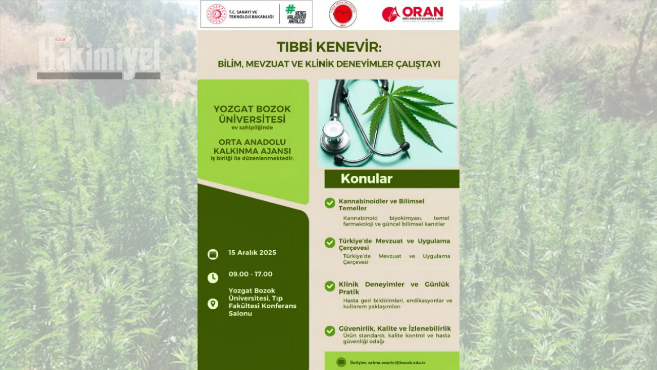 Tıbbi Kenevir Çalıştayı Bilimsel Temeller Ve Mevzuat Yozgat’ta Ele Alınacak