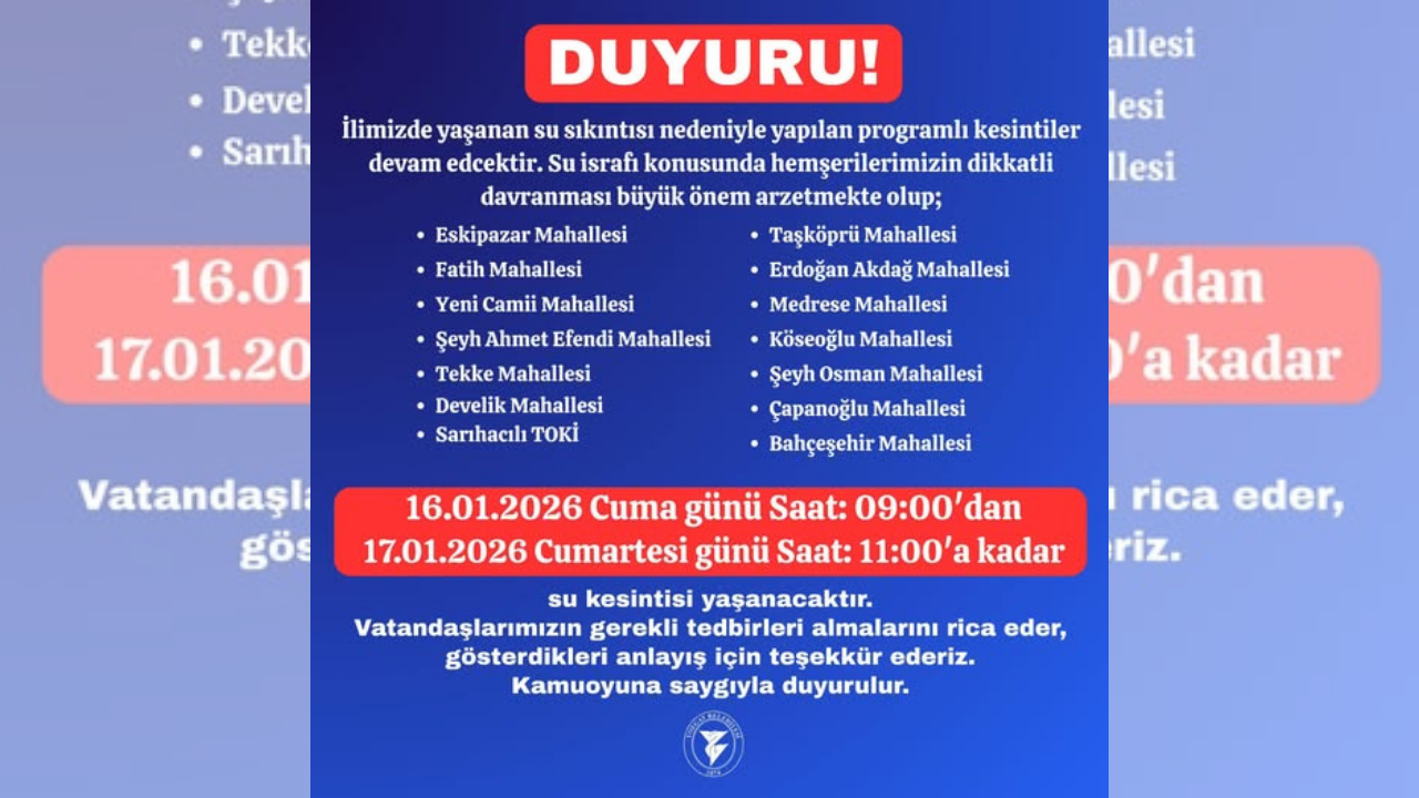 14 Mahalle Susuz Kalacak Yozgat Belediyesi Duyurdu (2)