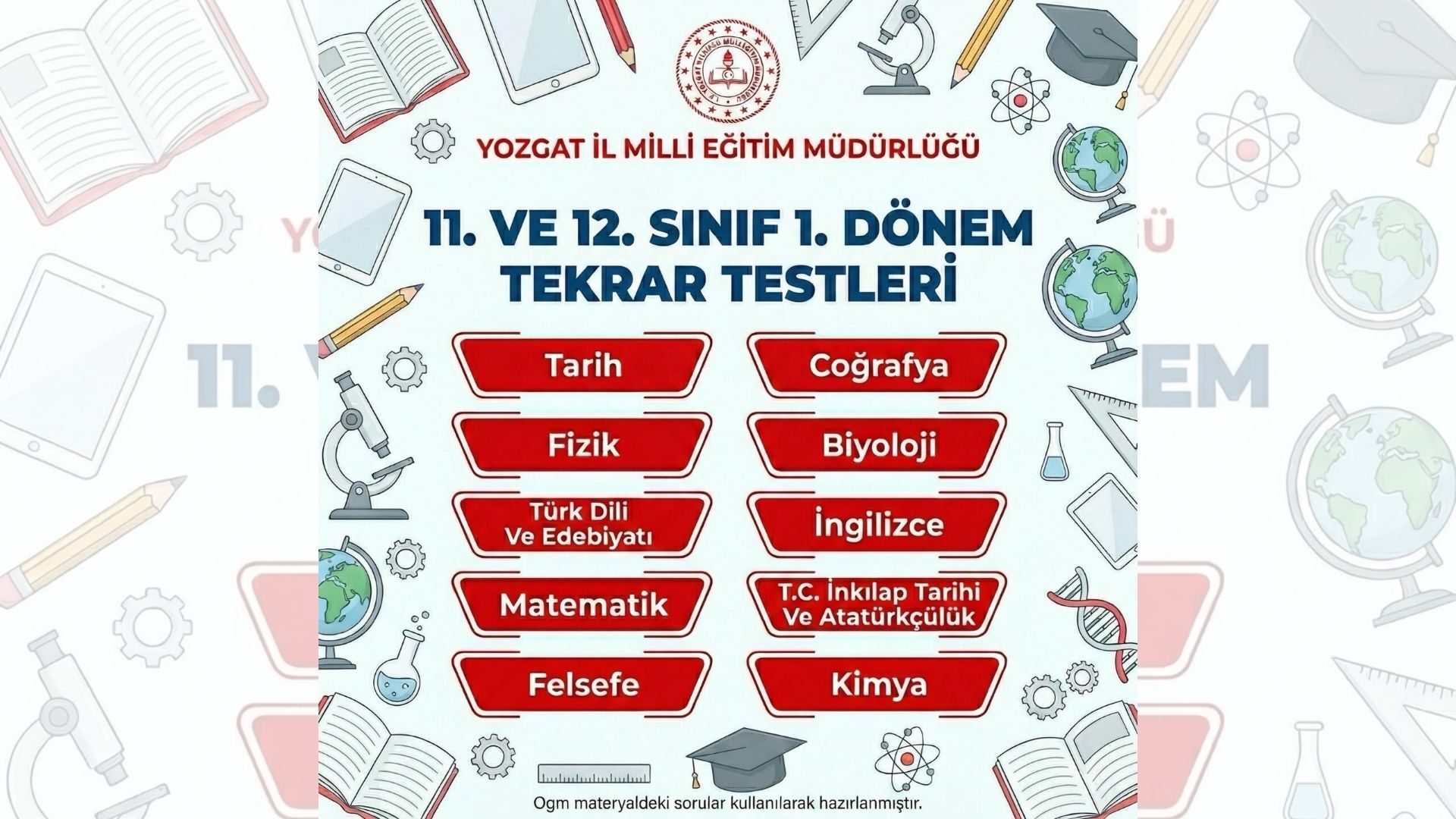 Yozgat İl Milli Eğitim Müdürlüğü’nden Öğrencilere Müjde! (1)