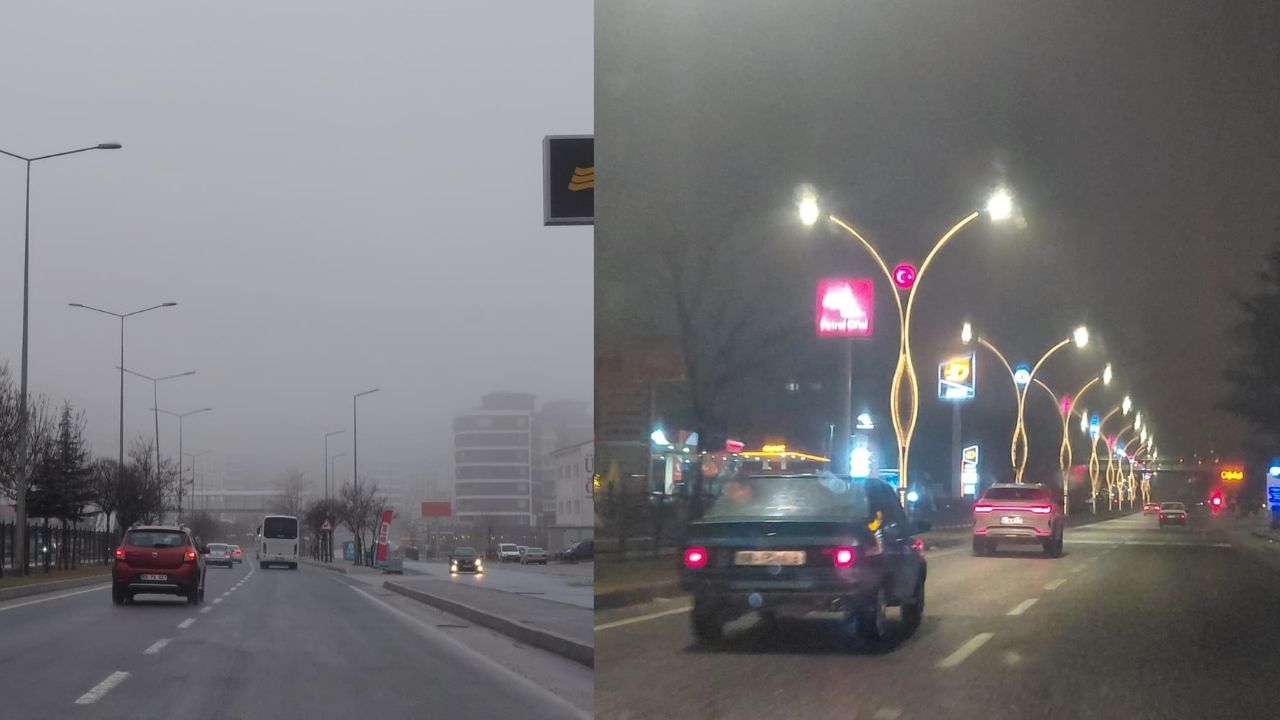 Yozgat'ta Görüş Mesafesi 50 Metreye Düştü... Kartpostallık Sis Sürücüleri Zorladı (2)