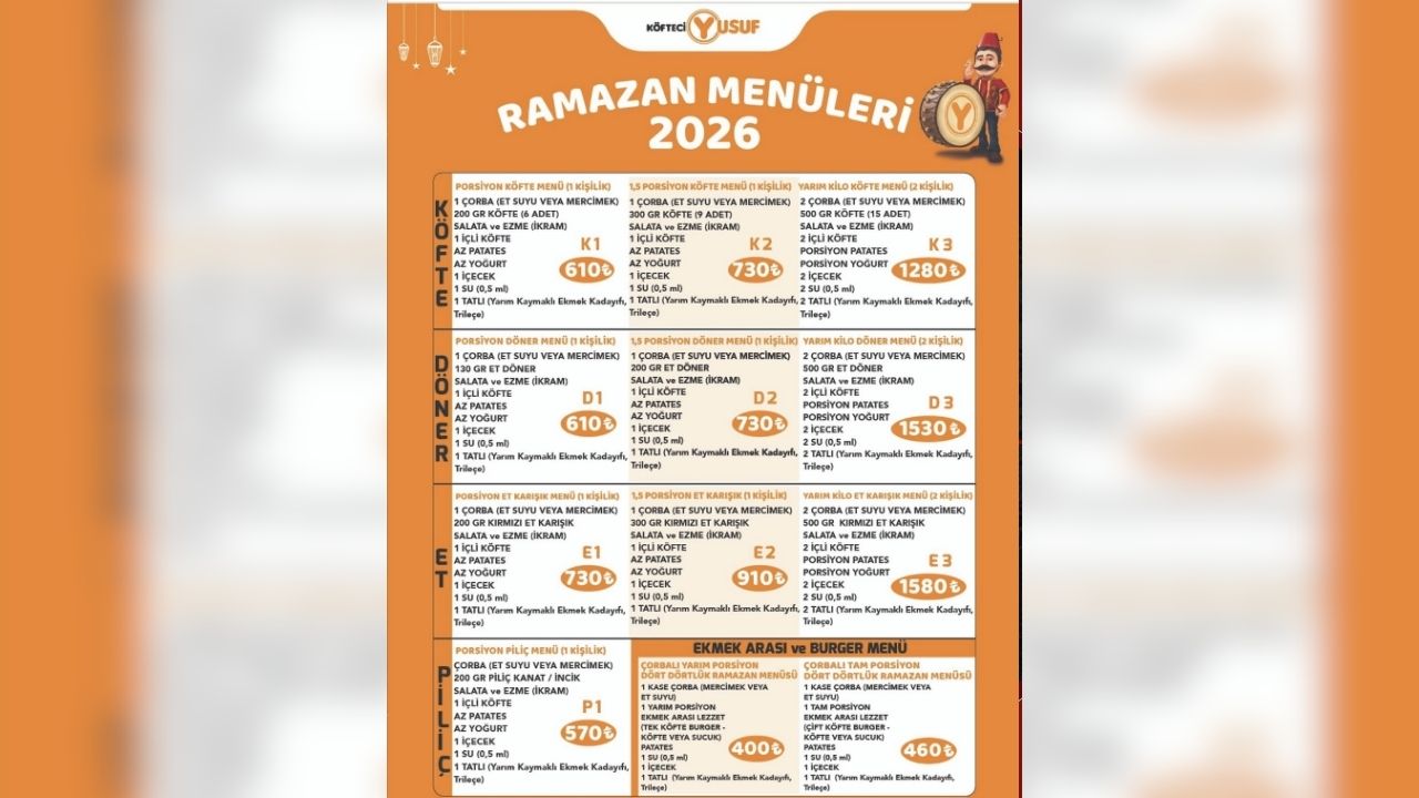 Yozgat'ta Şubesi Bulunuyor Köfteci Yusuf'un İftar Menüsü Belli Oldu (2)