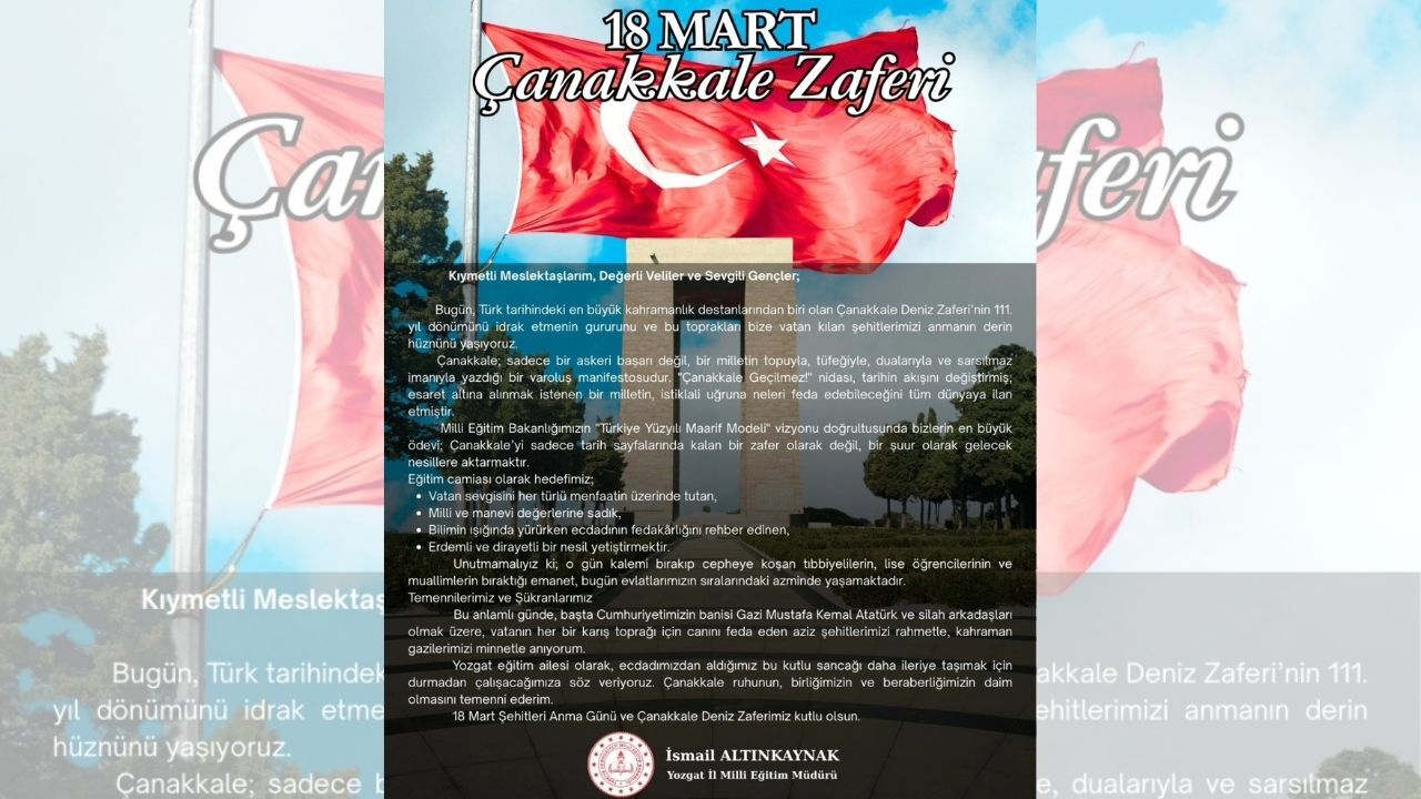 Çanakkale Zaferi’nin 111. Yılı Yozgat’ta Anıldı (3)