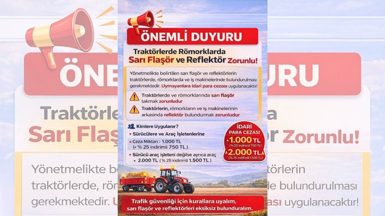 Eksik Ekipman Cezası Yozgat’ta Başladı Traktör Sahipleri Dikkat!
