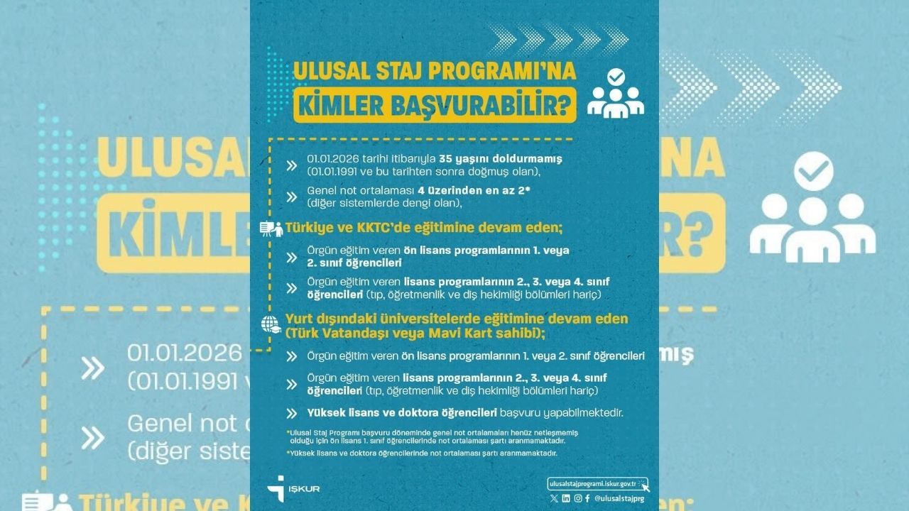 Ulusal Staj Programı 2026 Başvuruları Başladı (1)