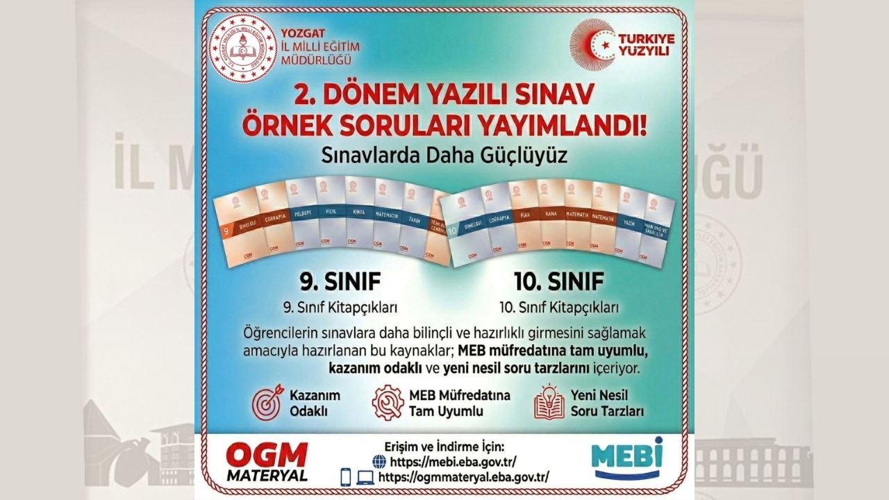 Yozgat İl Müdürlüğü’nden Büyük Destek Sınav Öncesi Öğrencilere Örnek Sorular (2)
