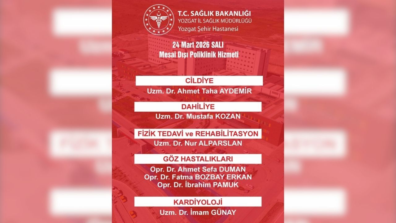 Yozgat Şehir Hastanesi'nde Mesai Dışı Poliklinik Hizmeti Verilecek1
