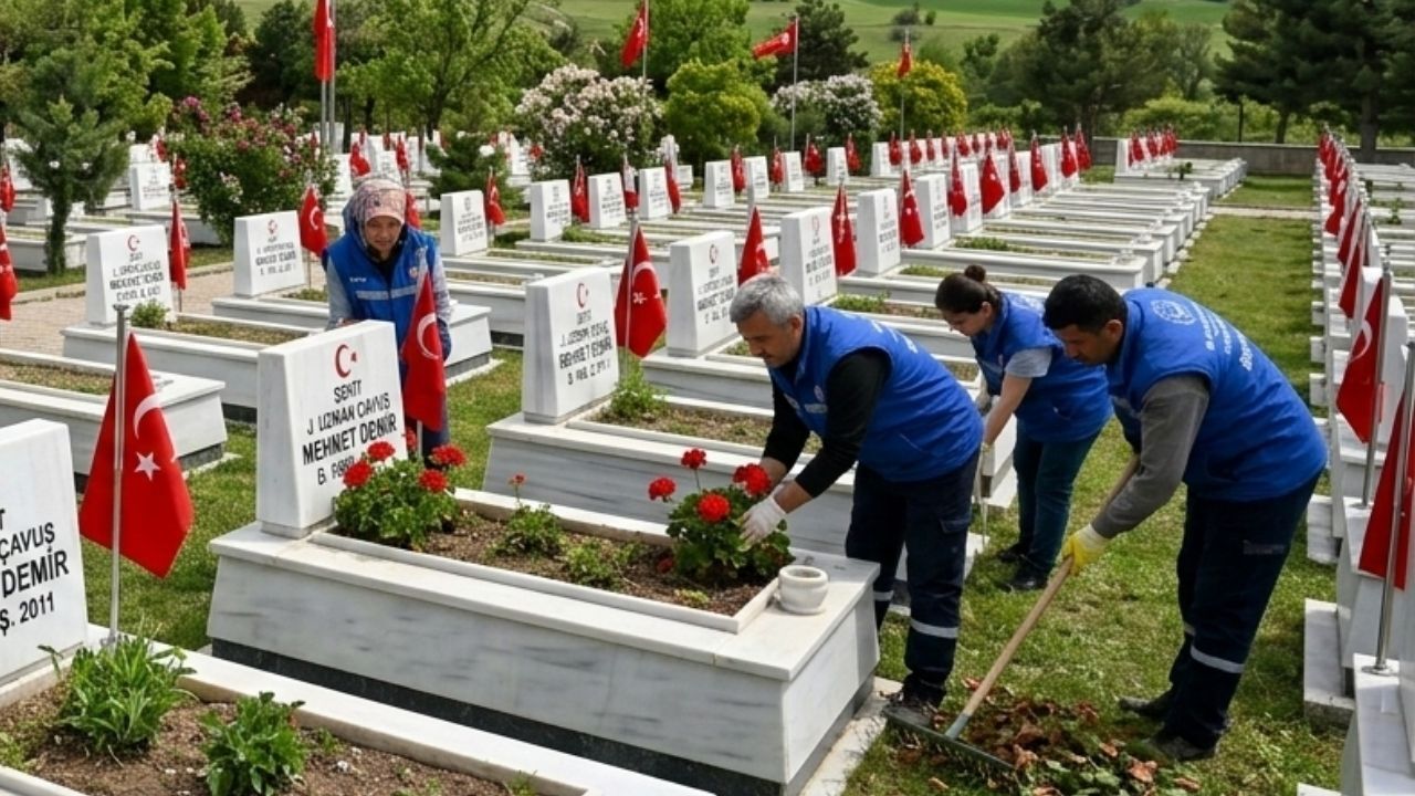 Yozgat’ta Aile Ve Sosyal Hizmetler Bakanlığı, Ramazan Bayramı Öncesi Şehitliklerde Bakım, Onarım Ve Temizlik Çalışması Başlattı.