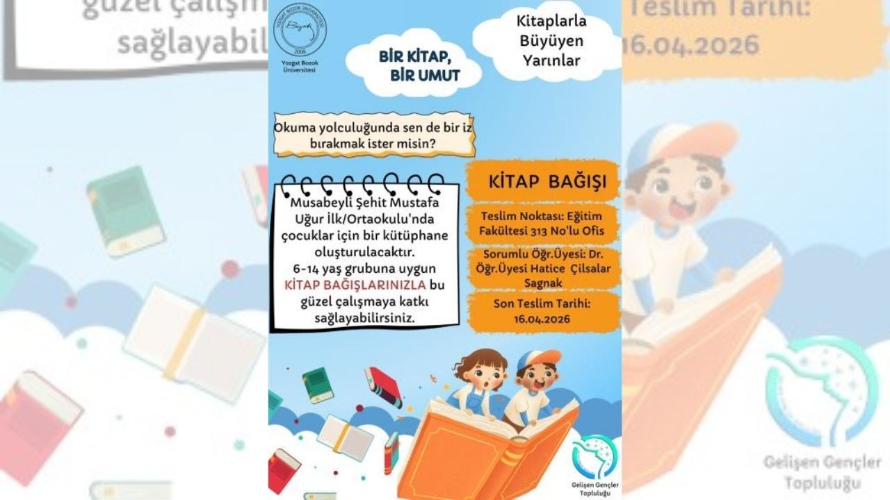 Yozgat’ta “Bir Kitap, Bir Umut” Kampanyasıyla Çocuklara Kütüphane