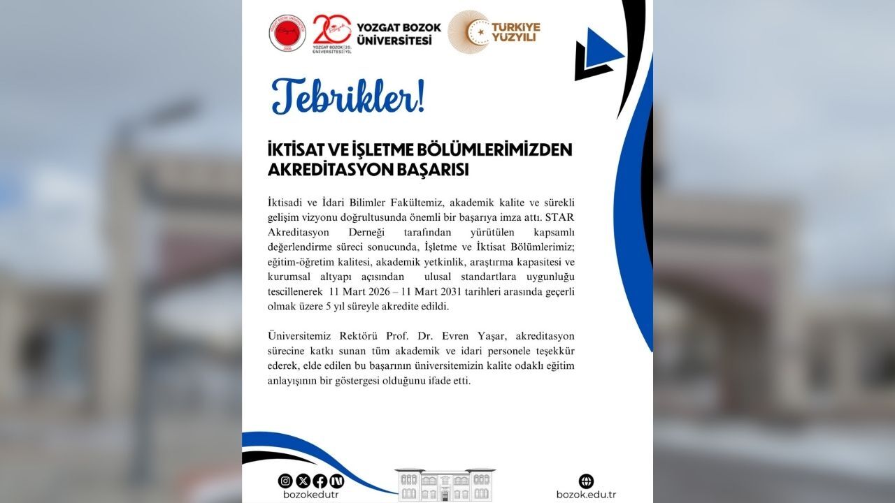 Yozgat’ta Eğitimin Kalitesi Belgelendi O Alanın Bölümler Ulusal Standartlarla Tescillendi (1)