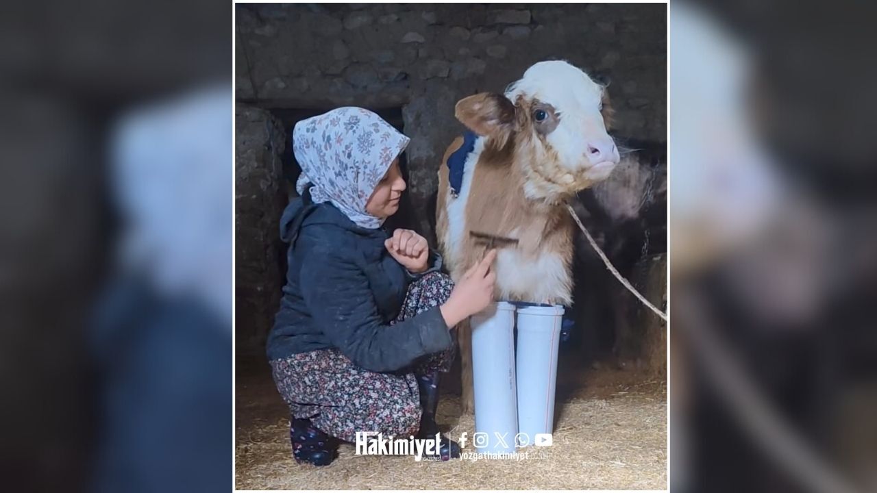 Yozgat’ta Mucize Gibi Dokunuş Engelli Buzağıya Umut Oldu (2)