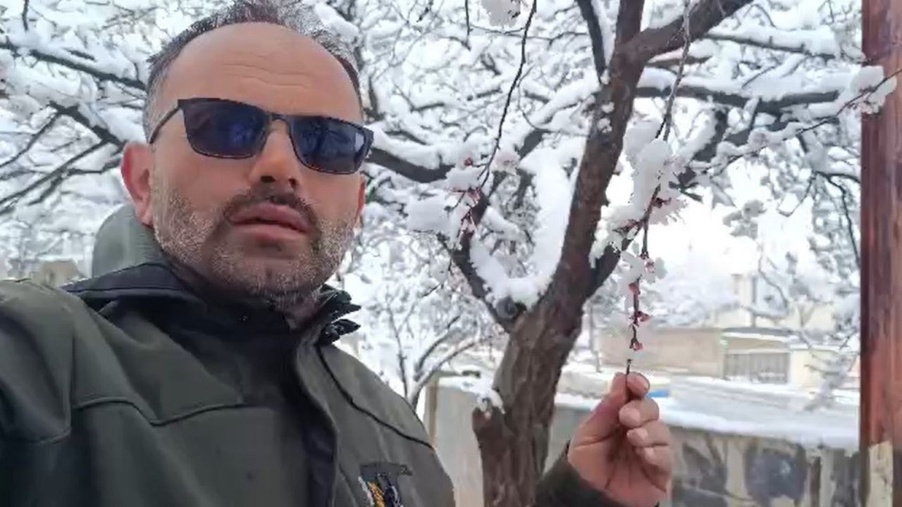 Bahar Beklenirken Kış Geri Döndü İlkbahar Karı Ağaçları Beyaza Bürüdü (1)