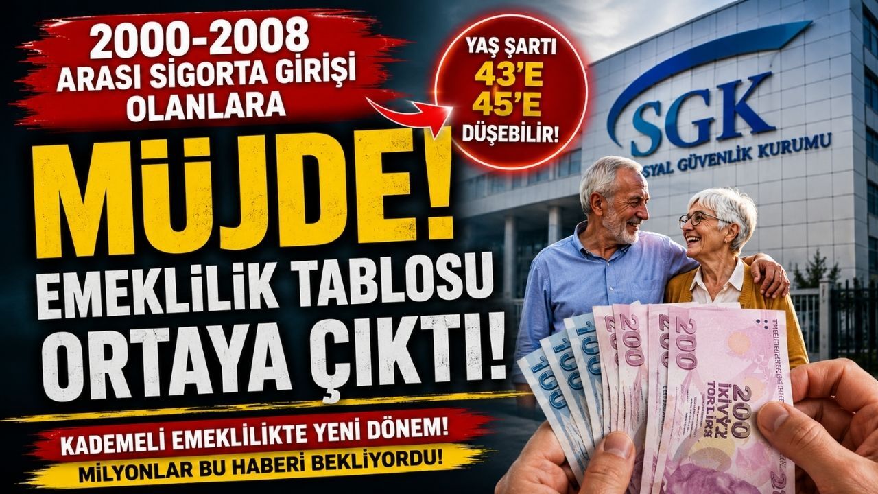 2000-2008 Arası Sigorta Girişi Olanlara Müjde: Emeklilik Tablosu Ortaya Çıktı
