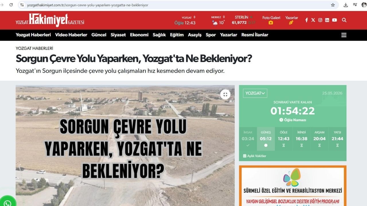 Öngördük Ve Dile Getirdik Yozgat'ta Çevre Yolu Şart Oldu!1