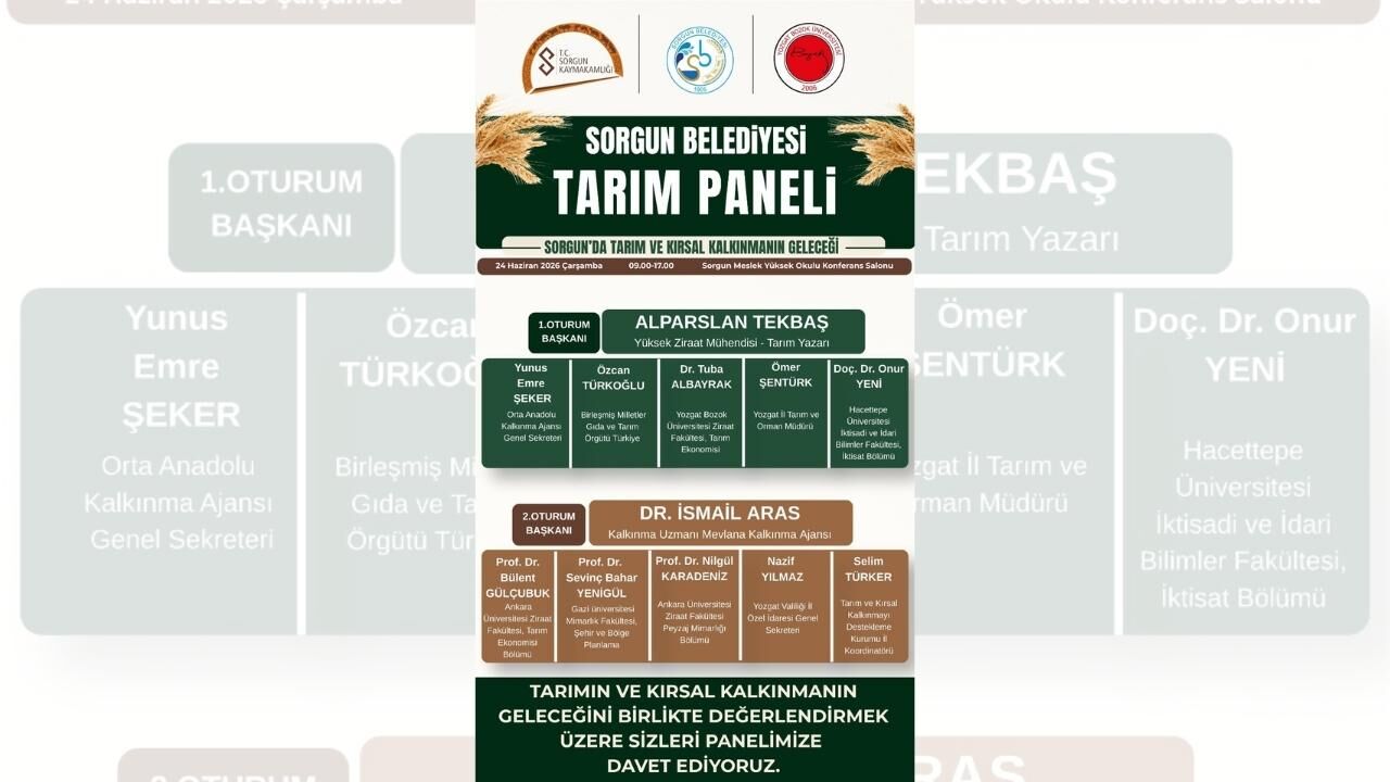 Yozgat’ta Dev Tarım Zirvesi! Türkiye’nin Uzmanları Sorgun’da Geleceği Konuşacak