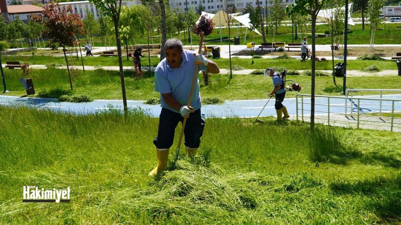 Yozgat'ta Millet Bahçesi Çim Biçme Çalışmaları Yeni Görünüme Kavuştu (2)