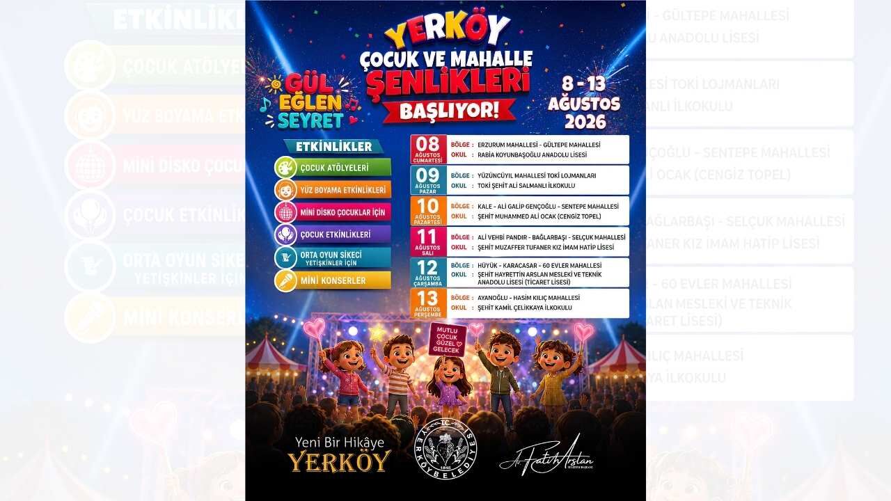 Yerköy'de Mahalle Şenlikler Başlıyor
