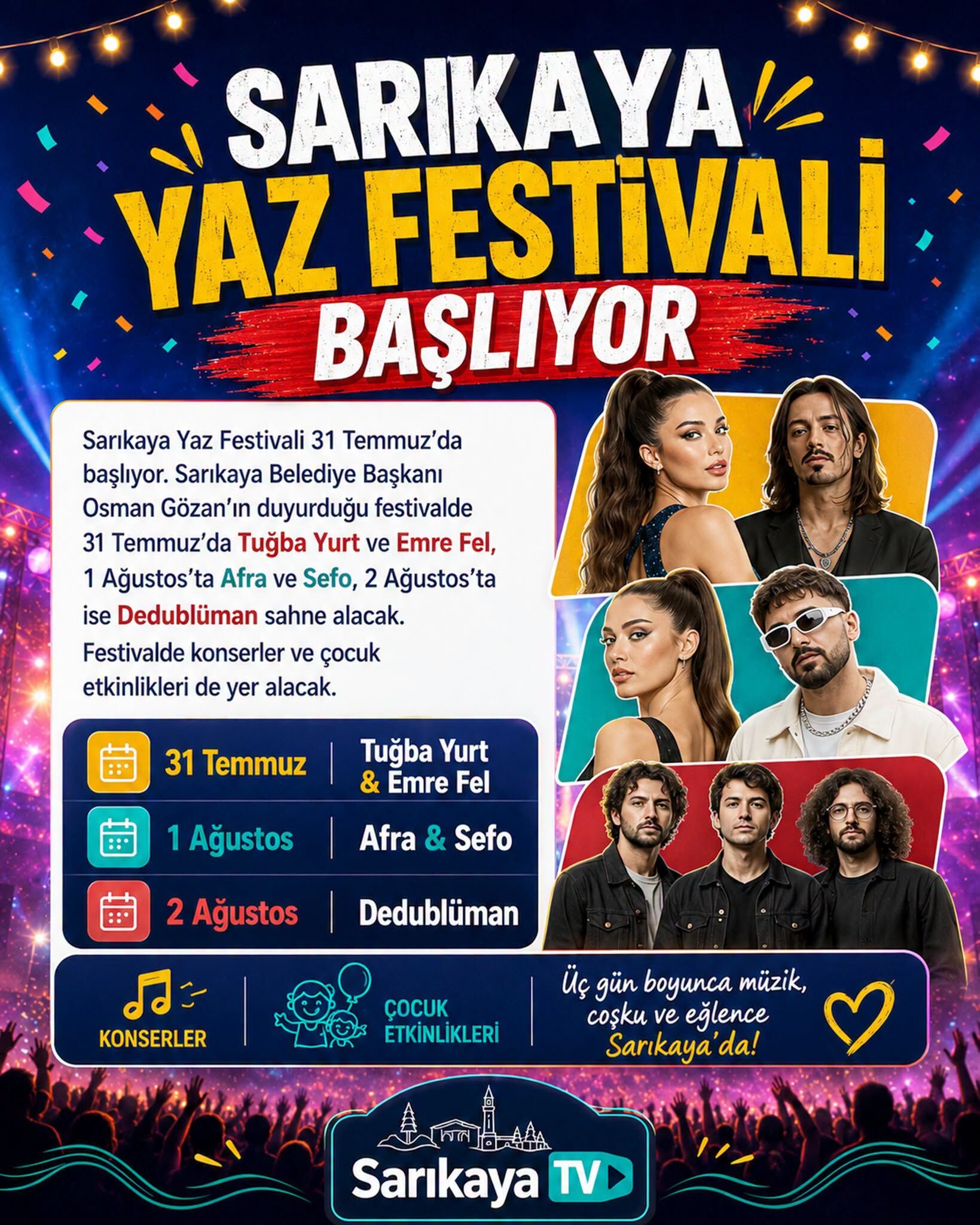 Yozgat Bu Yıl Festivallere Doyacak Sarıkaya Coşturacak