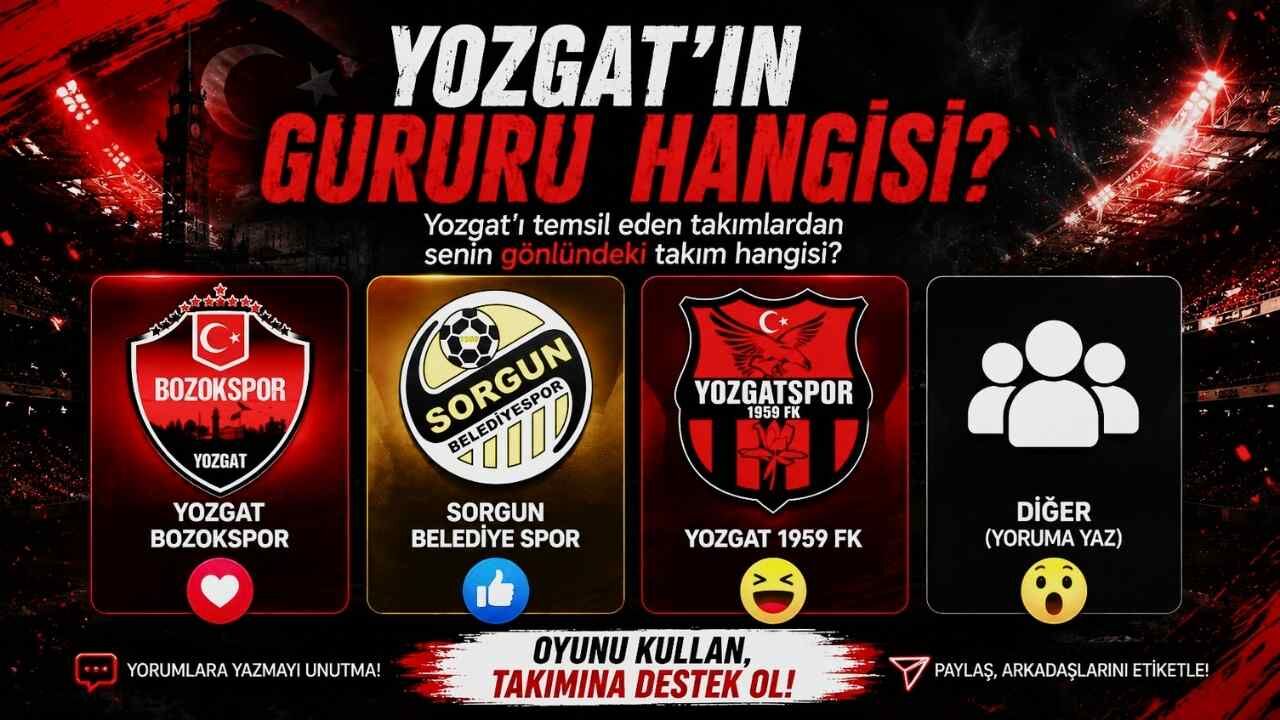 Yozgat'ın Favori Takımı İçin Yapılan Ankette Sürpriz Sonuç
