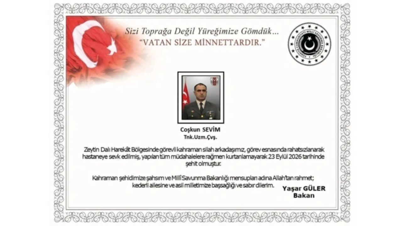 Msb Acı Haberi Duyurdu Zeytin Dalı Bölgesinde Şehidimiz Var